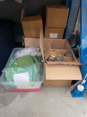 Lot 3255 - Tray of various material, candle holders etc