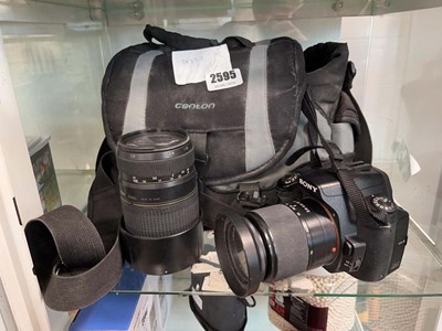 Lot 2595 - Sony A390 camera with lens and bag