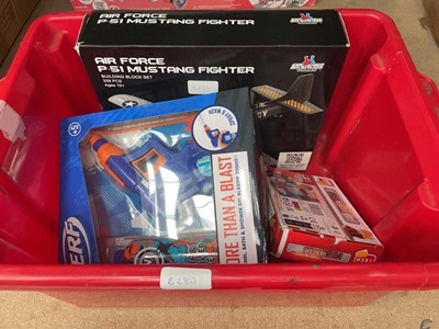 Lot 3304 - Box containing Air Force Mustang fighter, fire...