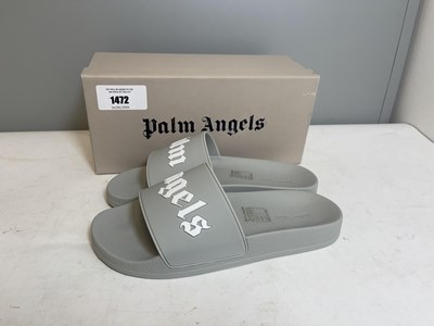 Lot Palm Angels UK9 big logo slides in grey - boxed