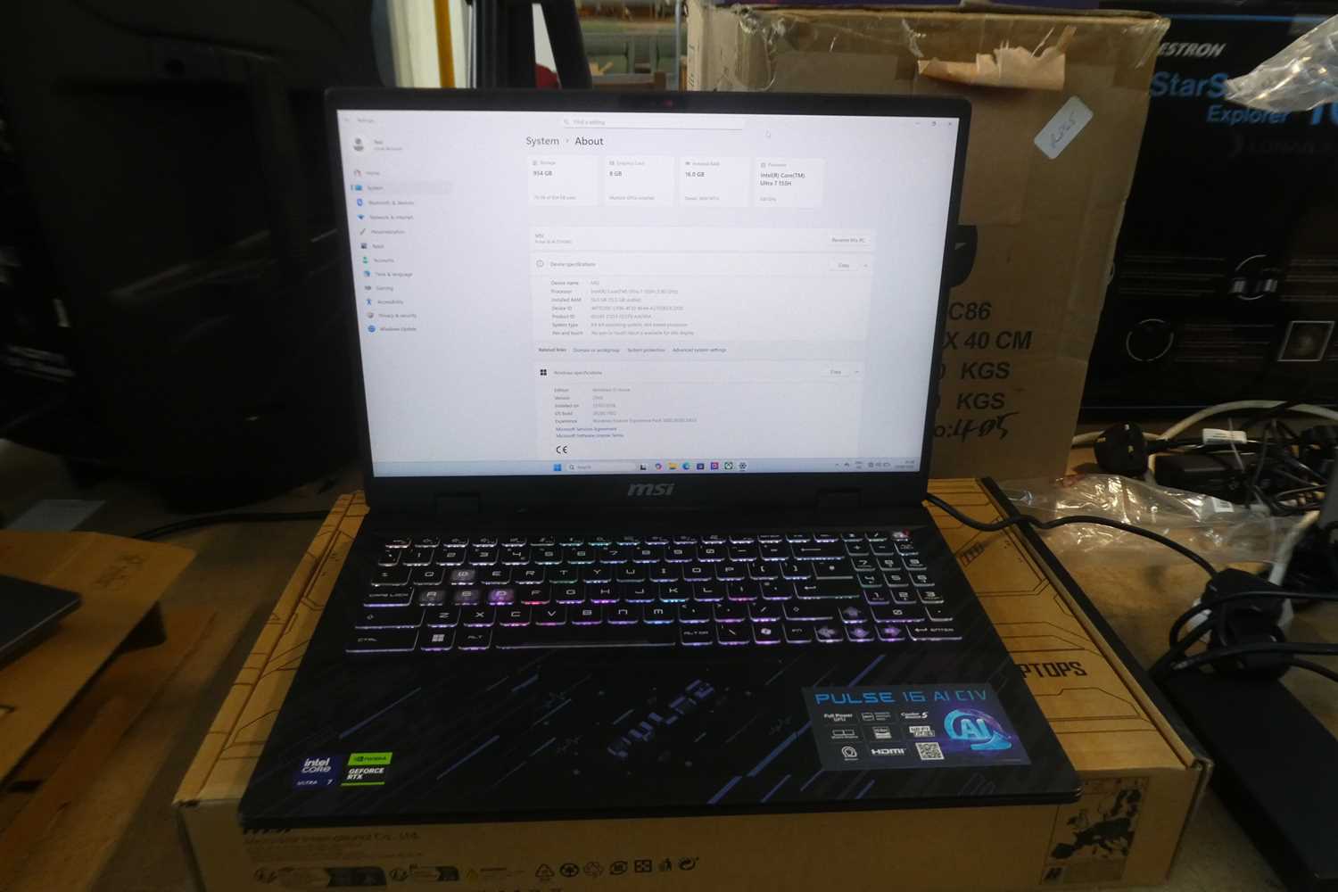 Lot 1184 - MSI Pulse 16 AI C1VGKG gaming laptop, Intel...