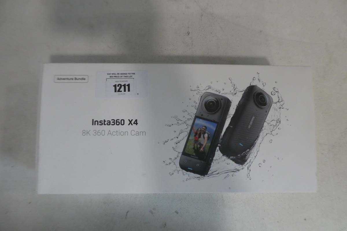 Lot 1211 - Insta360 X4 8K 360 Action Cam, boxed with 1x...