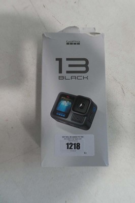Lot 1218 - GoPro 13 Black action cam, boxed with case and...