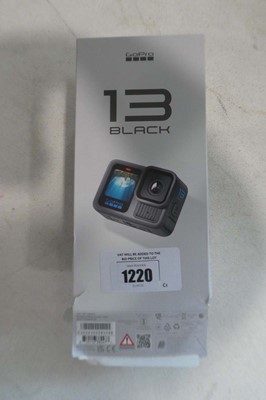 Lot 1220 - GoPro 13 Black action cam, boxed with case and...
