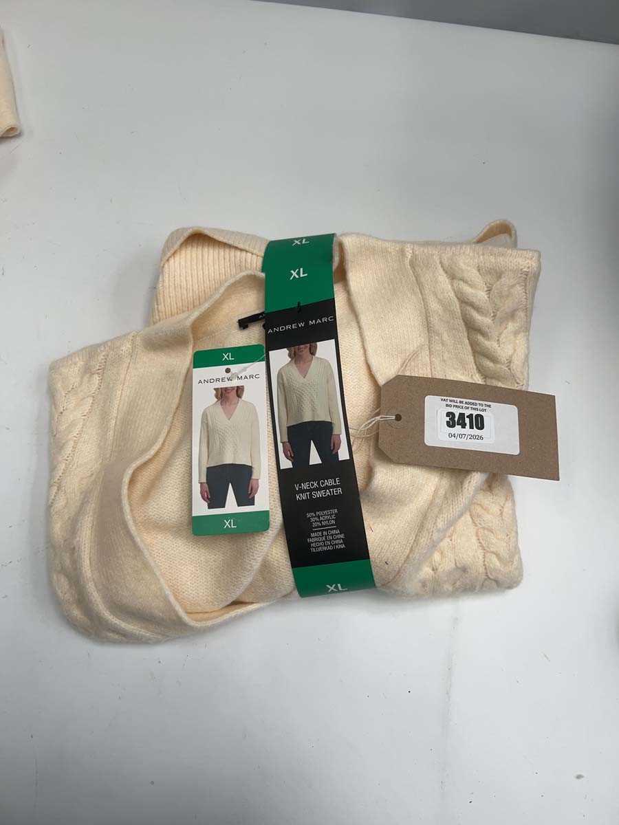 Lot 3410 - 9x cream Andrew Marc jumpers