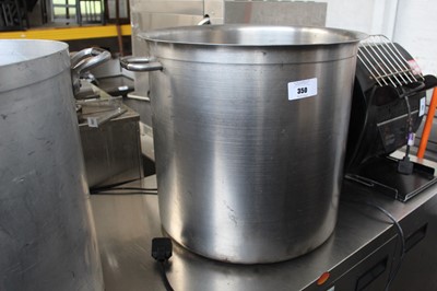 Lot 350 - 49cm diameter stainless steel cook pot with 2...