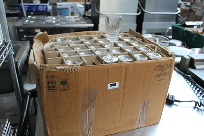 Lot 358 - Box of Luminarc cut glass sherry glasses