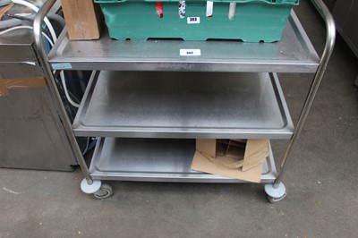 Lot 362 - 90cm stainless steel 3 tier trolley