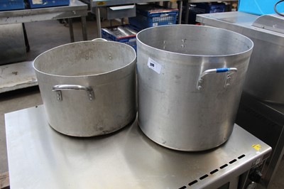 Lot 299 - 1x tall 45cm diameter cooking pot and 1x mid...