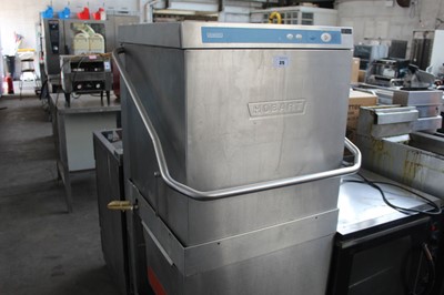 Lot 375 - 62cm Hobart lift top pass through dishwasher