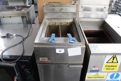 Lot 377 - 40cm gas Fast Fri single tank fryer with 2...