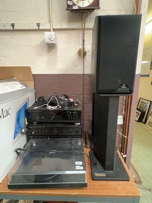 Lot 24 - A Project turntable together with a Rotel...