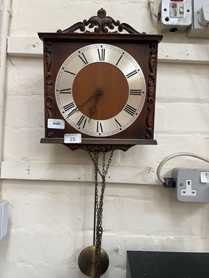 Lot 25 - A Wiehle wall clock with pendulum and weights