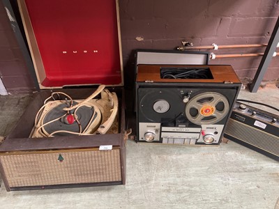 Lot 26 - A HMV reel to reel player together with Bush...