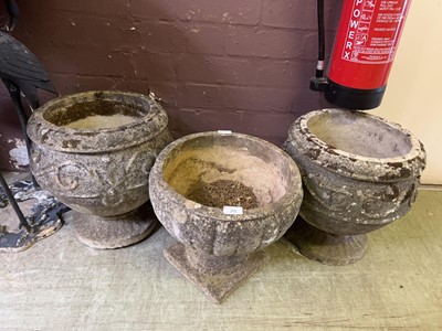 Lot 29 - Three composite stone garden planters