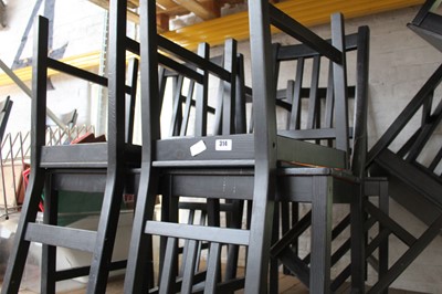 Lot 314 - 16x various black painted wooden dining chairs