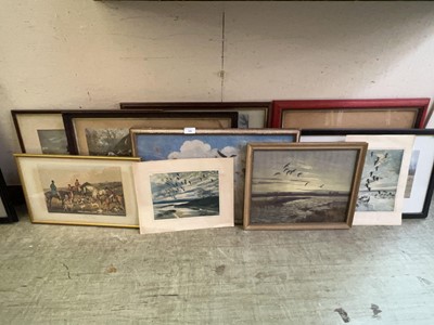 Lot 34 - A group of prints depicting birds in flight,...