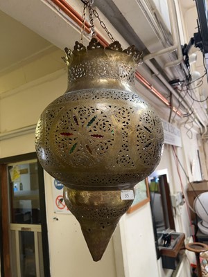 Lot 35 - An eastern metalwares style ceiling lantern...