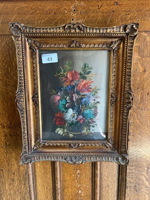 Lot 43 - A small oil on board still life artwork