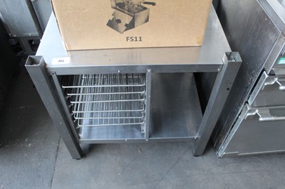 Lot 393 - 73cm stainless steel stand with tray rack