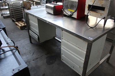 Lot 408 - 183m stainless steel preparation table with 2...