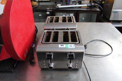 Lot 411 - 2 4 slice toasters