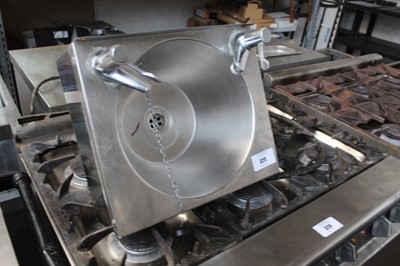 Lot 325 - 38cm stainless steel hand basin with tap set