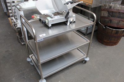 Lot 421 - 90cm stainless steel 3 tier trolley