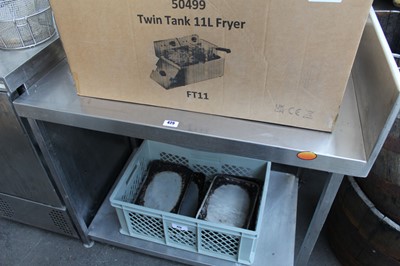 Lot 425 - 100cm stainless steel preparation table with...