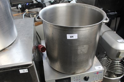 Lot 334 - Tall 49cm diameter twin-handled cooking pot