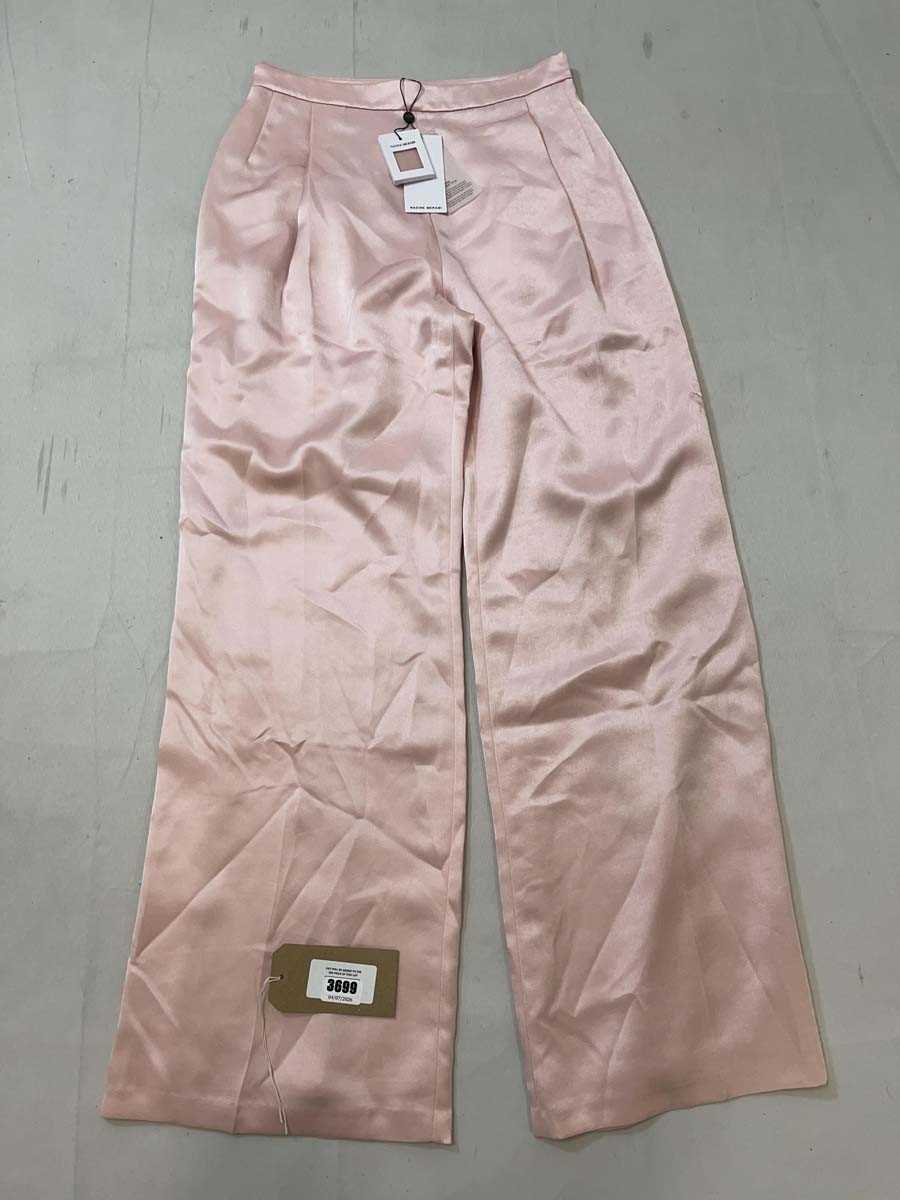 Lot 3699 - Nadine Merabi baby pink satin look tailored...