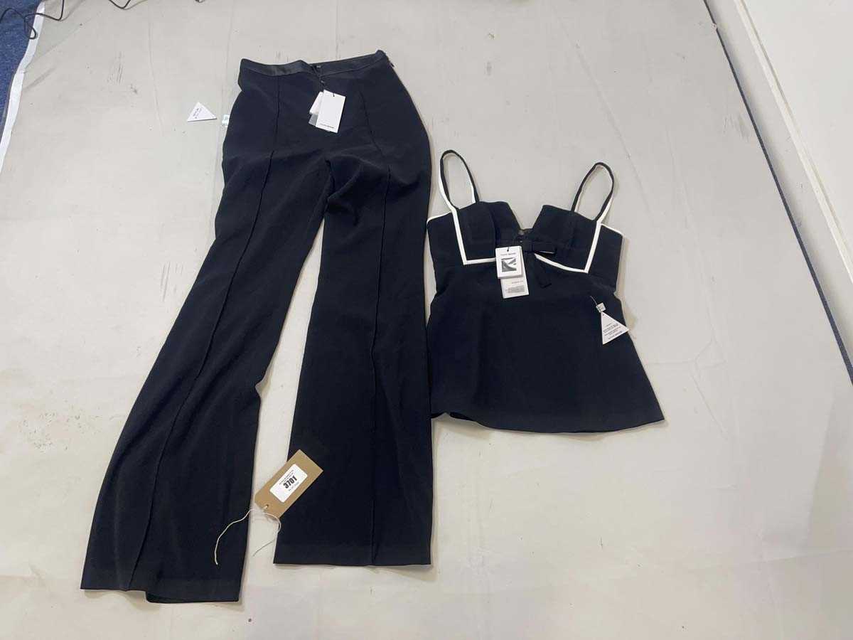 Lot 3701 - Nadine Merabi black bow co-ord outfit size...