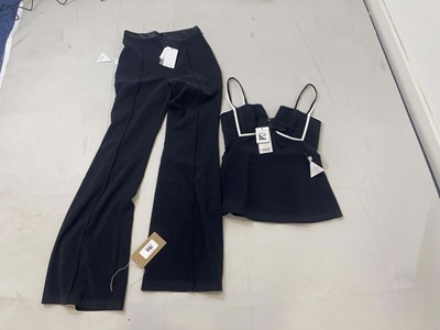Lot 3701 - Nadine Merabi black bow co-ord outfit size...