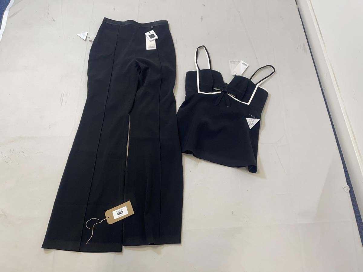 Lot 3702 - Nadine Merabi black bow co-ord outfit size...