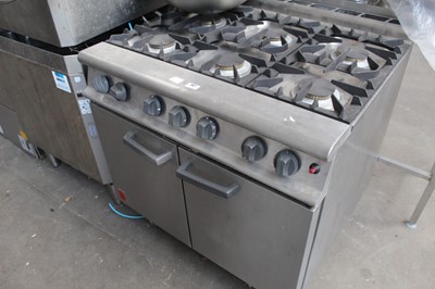 Lot 467 - 90cm gas Faulkon 6 burner cooker with two door...