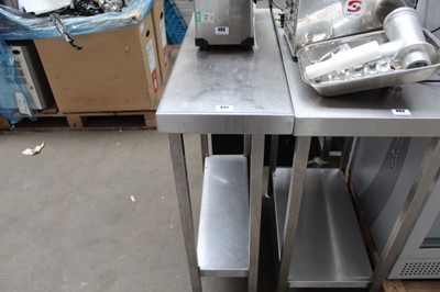Lot 491 - 30cm stainless steel preparation table with...