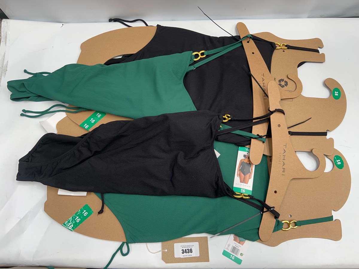 Lot 3436 - 9x Bleu Rod Beattie Swimsuits Black and green