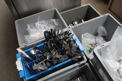 Lot 597 - 9 grey trays plus a cutlery holder with...