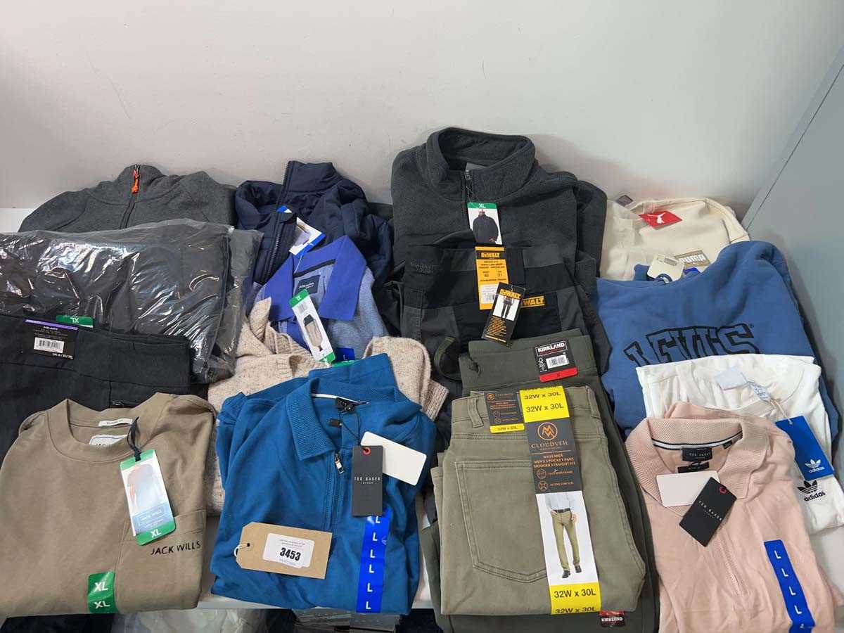 Lot 3453 - 16x adults clothing Levi's, Jack Wills, DeWalt,...