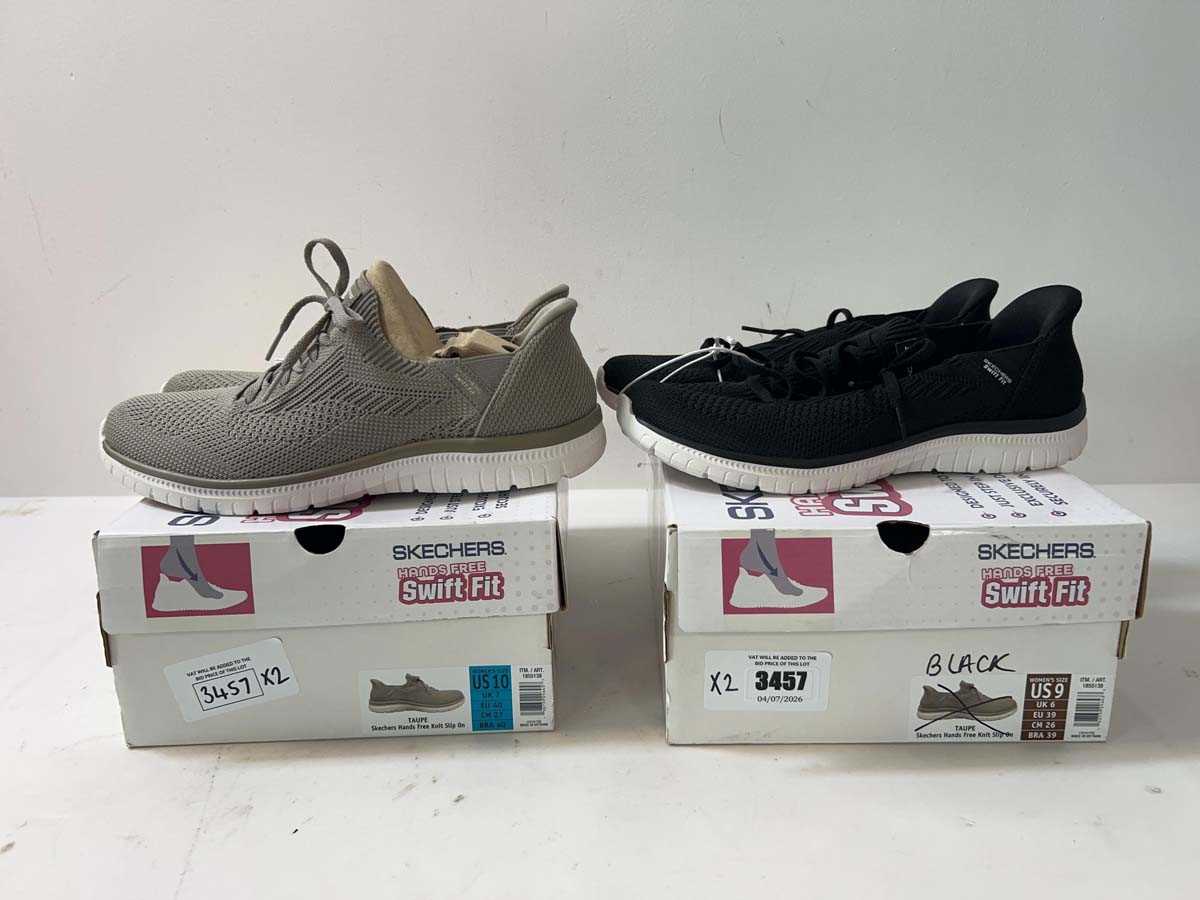 Lot 3457 - 2x Ladies Skechers hands free swift fit slip...