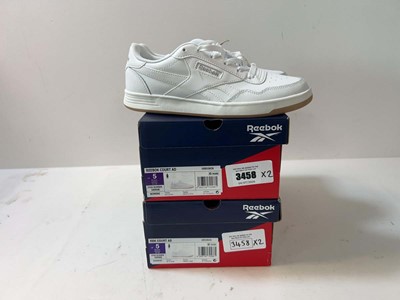 Lot 3458 - 2x ladies Reebok Court tennis trainers