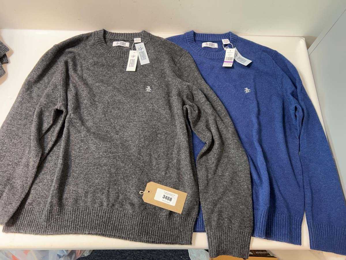 Lot 3468 - Quantity of Men's Penguin Jumpers Navy/Grey