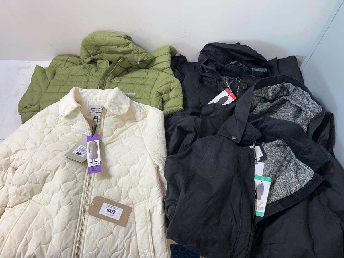 Lot 3472 - 4x adults coats Hunter, Berghaus, Elle