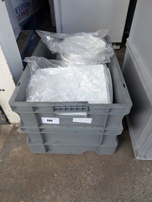 Lot 631 - Tray of white crockery to inc. rectangular and...