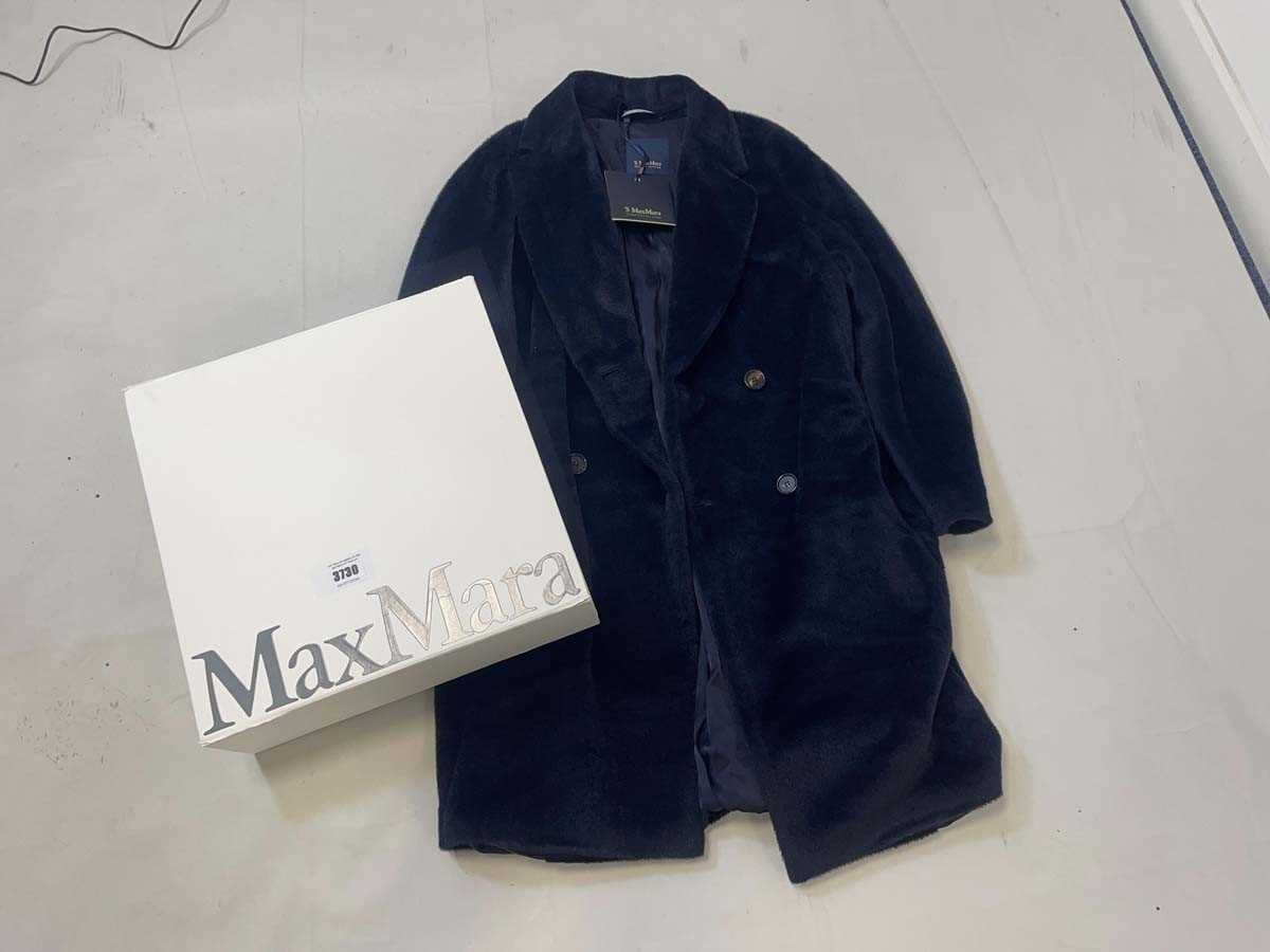 Lot 3730 - MaxMara cappotto coat in navy size 12 with box