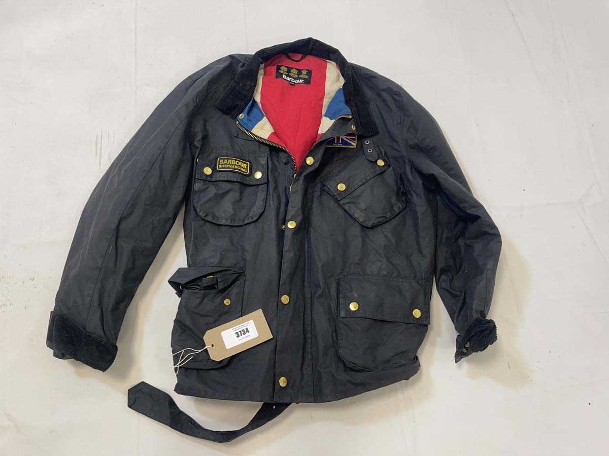 Lot 3734 - Barbour wax jacket in black size XXL (hanging)...