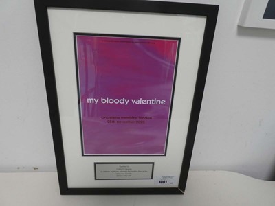 Lot Framed and glazed My Bloody Valentine poster...