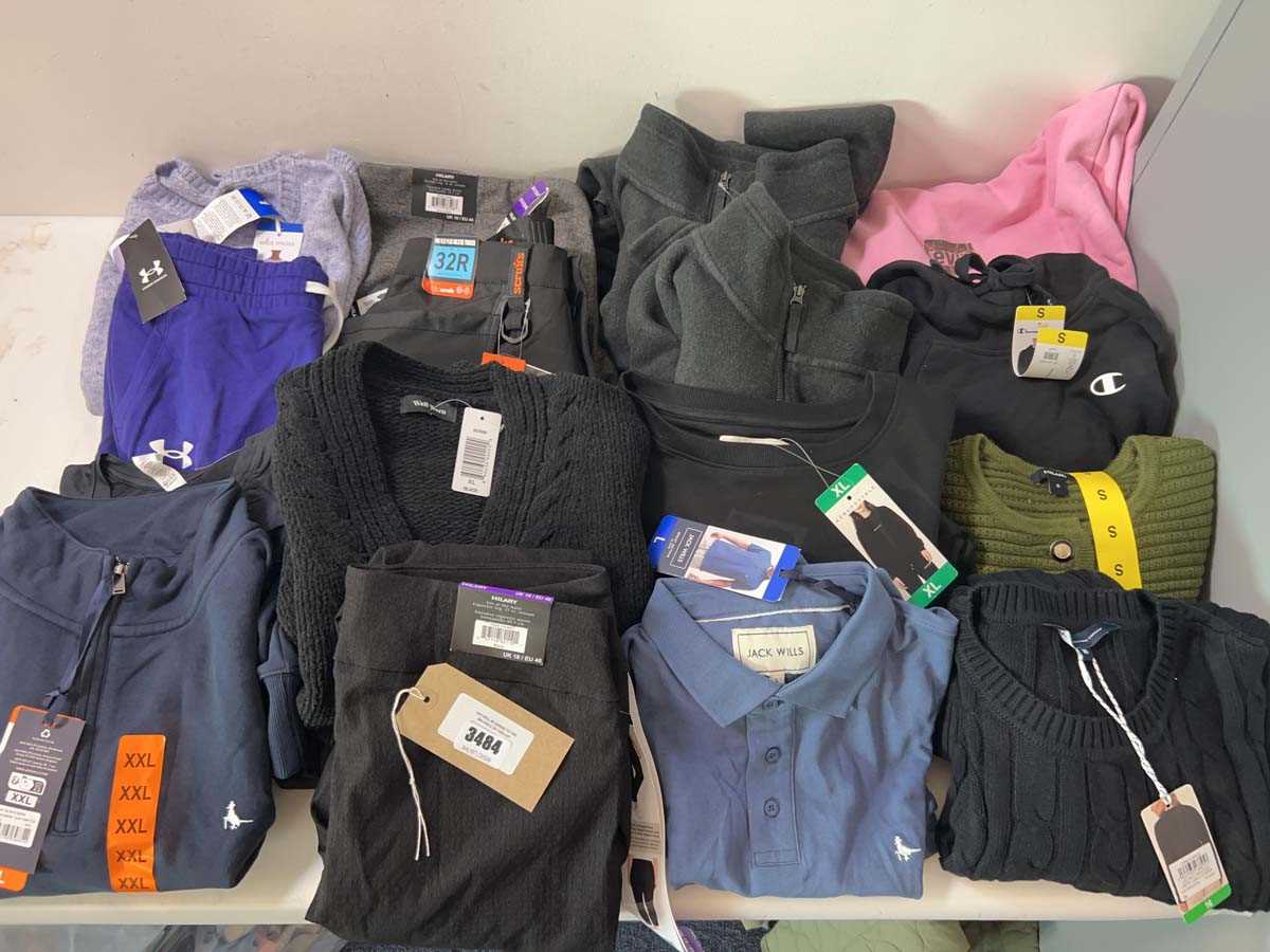 Lot 3484 - 16x adults clothing Jack Wills, Levi's, Under...