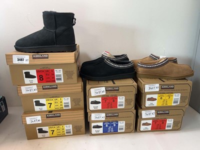 Lot 3487 - 7x Kirkland shearling slippers various styles