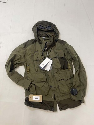 Lot 3792 - C.P. Company flatt nylon jacket in khaki size 50
